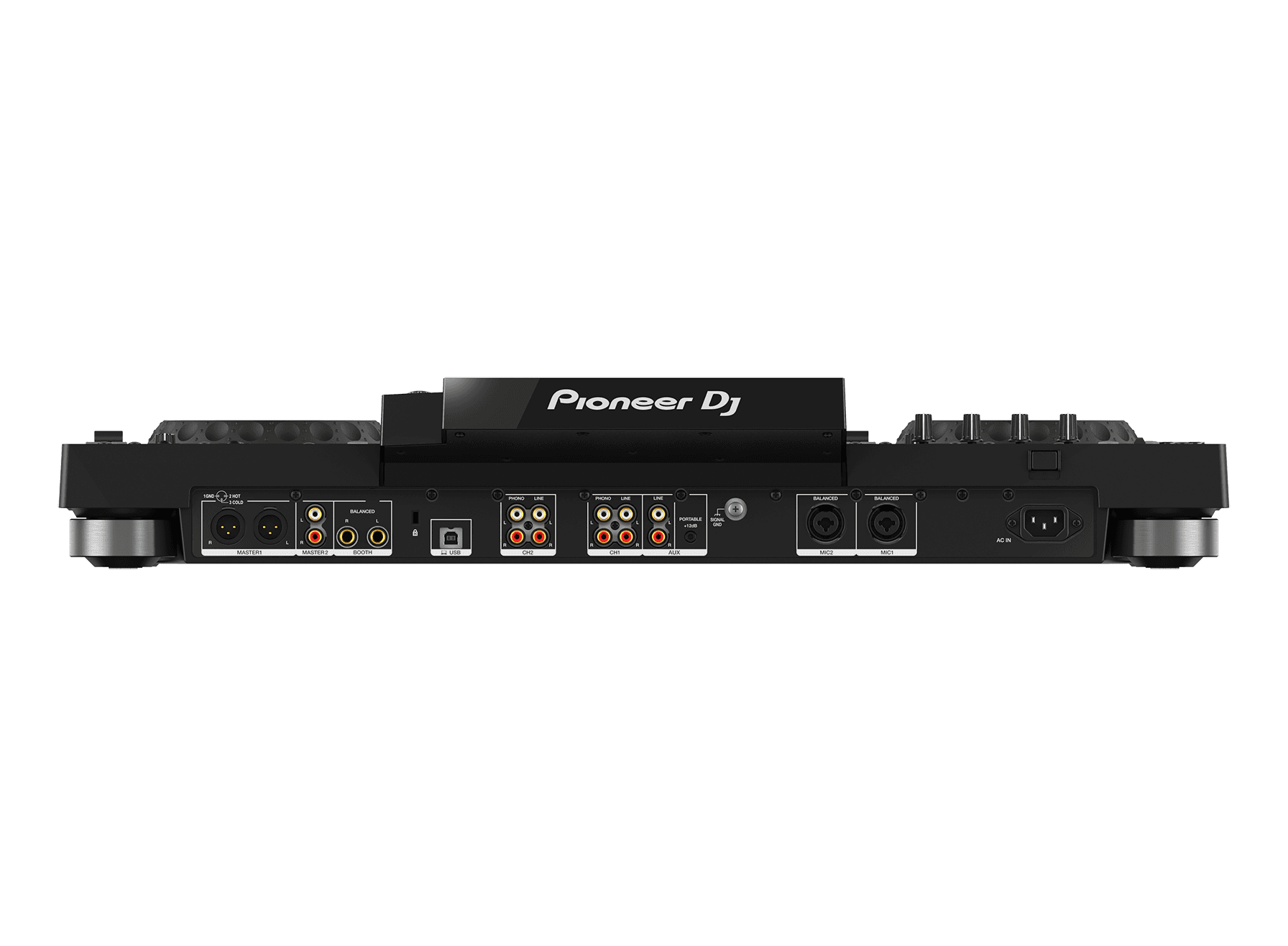 Pioneer XDJ-RX3 - חיבורי גב: XLR, RCA, מיקרופון, USB